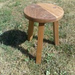 Taboret dębowy wys. 42 cm. - 